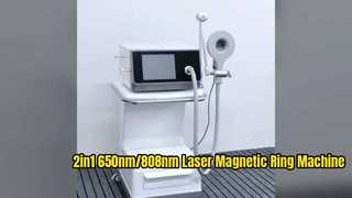 สองโหมดการซ่อมแซมกระดูกบรรเทาอาการปวด 650nm 808nm เลเซอร์พลังงานต่ำเครื่องแหวนแม่เหล็ก