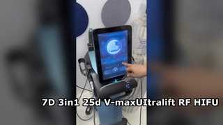 7D 3in1 ต่อต้านริ้วรอยเพิ่มความมีชีวิตของเซลล์ 25d V-max UItralift อุปกรณ์ RF HIFU