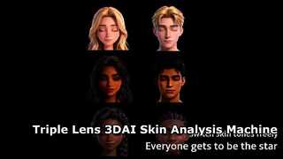 เครื่องสแกนใบหน้า Triple Lens 19 ภาษา 8 เครื่องวิเคราะห์ผิวหนัง AI 3D Spectral
