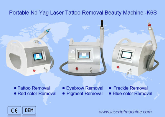 เครื่องกําจัดรอยสักแบบพกพาขนาดเล็ก Nd Yag Q Switched Laser สําหรับห้องเสริมความงาม