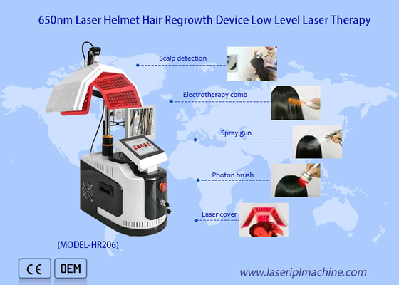 650 Nm Diode Laser Hair Growth Machine เครื่องวิเคราะห์การรักษาผมระดับต่ํา