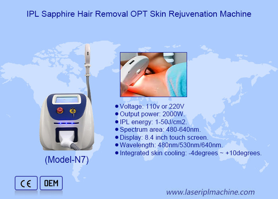 วัสดุคริสตัล Sapphire IPL เครื่องกําจัดผมเลเซอร์