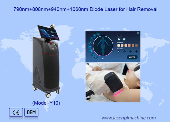เครื่องเลเซอร์ไดโอเดส 808nm ที่ใช้จอสัมผัส 15.6 นิ้ว ที่ไม่เจ็บปวด สําหรับการกําจัดผม