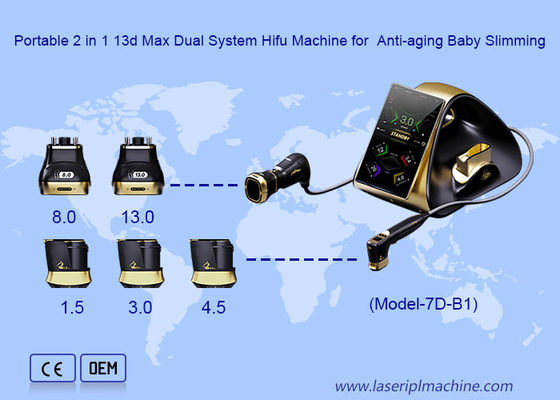 เครื่องมือถือ 2 ใน 1 13d Max Dual System Hifu สําหรับการลดน้ําหนักเด็ก