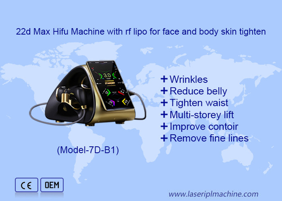 เครื่องมือถือ 22d แม็กซ์ Hifu กับ Rf Lipo สําหรับการยกหน้าและผิวกายกระชับ