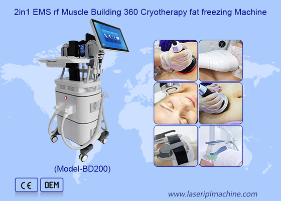 EMS RF กล้ามเนื้อสร้าง 40k Cavitation 360 เครื่องเย็นไขมัน Cryotherapy