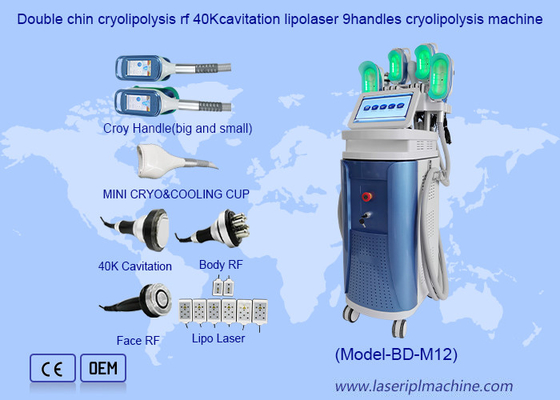 40K Cavitation RF Lipo 360 Cryo Cool Body Sculpting Fat Freezing เครื่องลดน้ําหนัก