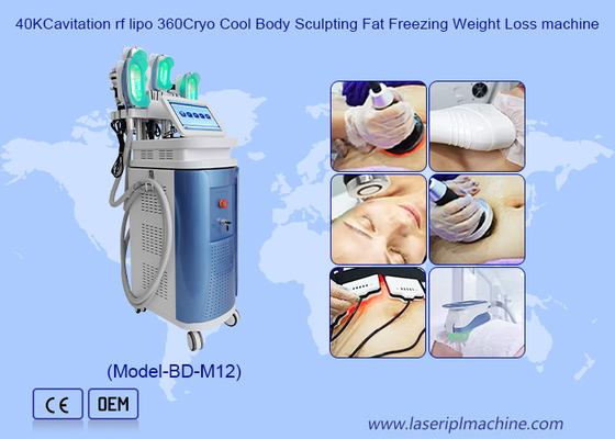 40K Cavitation RF Lipo 360 Cryo Cool Body Sculpting Fat Freezing เครื่องลดน้ําหนัก