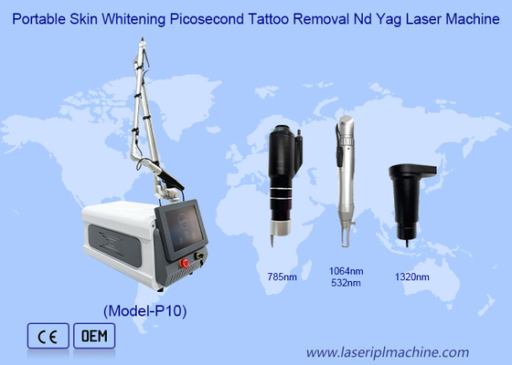 เครื่องเคลื่อนไหวผิวขาว Picosecond การกําจัดรอยสัก Nd Yag เครื่องเลเซอร์