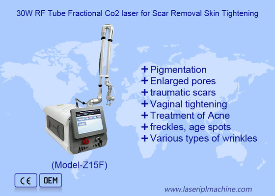 30W RF Tube Fractional CO2 เลเซอร์สําหรับการกําจัดแผลเป็น
