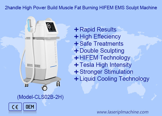 2 แฮนด์พลังงานสูง สร้างกล้ามเนื้อ ไฟไหม้ไขมัน HIFEM เครื่องปั้น