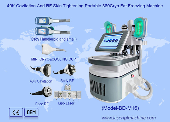 40K Cavitation และ RF สะดวกผิว เครื่องเย็นไขมันแบบพกพา 360Cryo