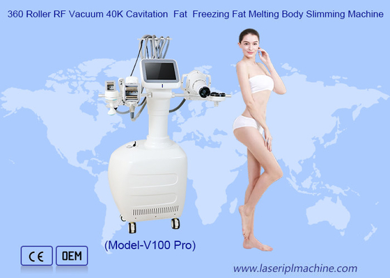 เครื่องลดความอ้วน 360 รอลเลอร์ ไฟเย็น RF วัคูม 40K Cavitation Velashaping