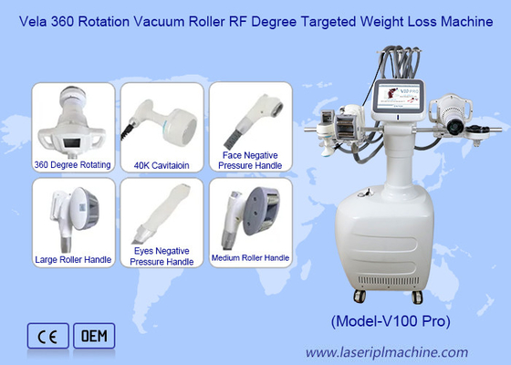 เครื่องลดความอ้วน 360 รอลเลอร์ ไฟเย็น RF วัคูม 40K Cavitation Velashaping