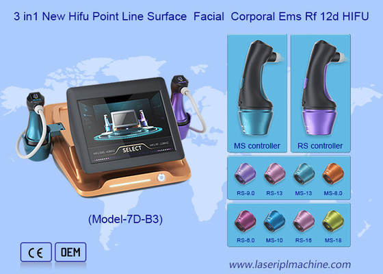 8 แคททริจส์ 10000 รูป Ultra Micro Pulsed Ultrasonic Ems Rf 12D เครื่อง Hifu
