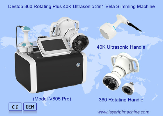 360 องศาหมุนไขมันแช่เย็น RF วากูม 40K Cavitation Velashaping เครื่องลดน้ําหนัก