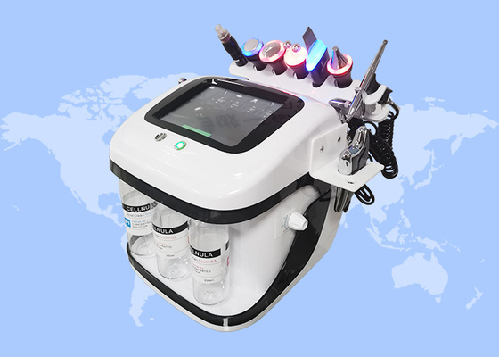 8 ใน 1 การทําความสะอาดใบหน้าลึก การยกใบหน้าหลายฟังก์ชัน RF Microdermabrasion Hydro เครื่องหน้า