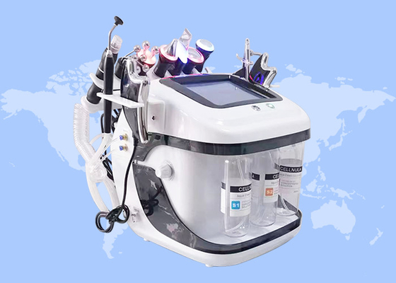 การทําความสะอาดใบหน้า การกําจัดหัวดํา Aqua Jet Peel Oxygen Rf Hydro Microdermabrasion เครื่อง