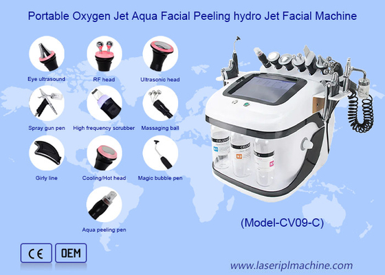การดูแลผิวหน้า Aqua Peel RF Oxygen Jet Hydro Microdermabrasion Machine สําหรับการทําความสะอาดลึก