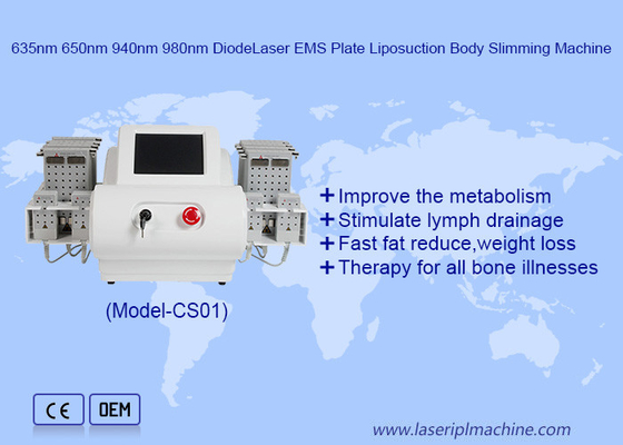 EMS Pads 635nm 650nm 940nm 980nm LipoLaser เครื่องดูดไขมันสําหรับการกําจัดไขมัน ลดน้ําหนัก