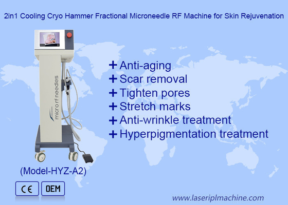 เครื่อง 2in1 Cooling Cryo Hammer เครื่อง RF Microneedle สําหรับการเยียวยาผิว