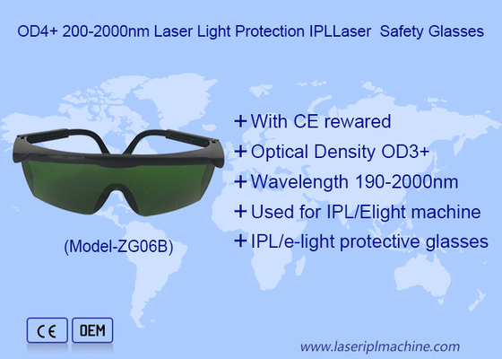 OD3 + 200-2000nm IPL แว่นตาป้องกันเลเซอร์ที่มี CE Rewared สําหรับ IPL Laser Operators การป้องกันตา