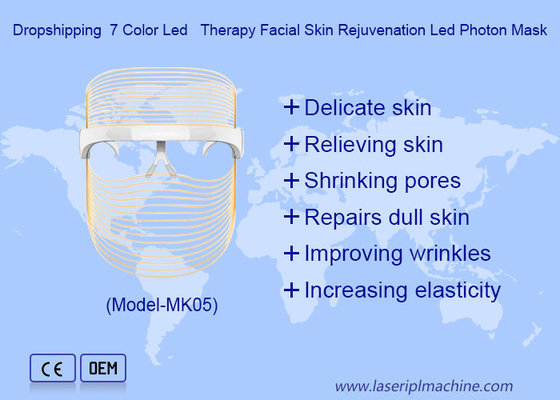 หน้ากากอนามัยแบบฟื้นฟูแบบไร้สาย 7Color Beauty Light Therapy Led