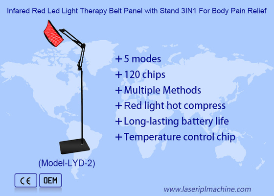แผนผังเข็มขัดบําบัดด้วยแสงแดง LED สายอินฟราเรต พร้อมกับ 3 ใน 1 สําหรับบรรเทาอาการปวดร่างกาย