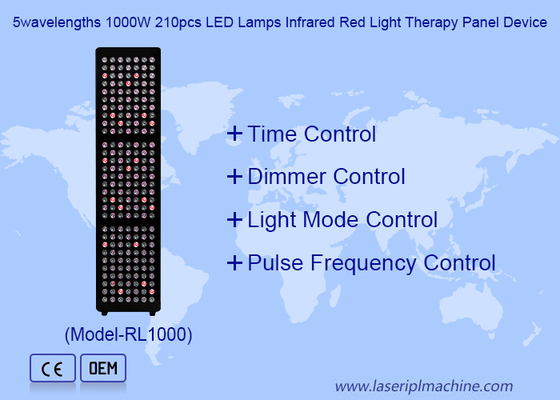 อุปกรณ์แผงไฟบำบัดด้วยแสงอินฟราเรดและแสงสีแดง LED 5 ความยาวคลื่น 1000W 21 ชิ้น