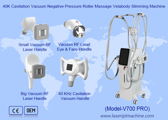 40K Cavitation Vacuum ความดันลบ รอลเลอร์นวด Velabody Slimming Machine