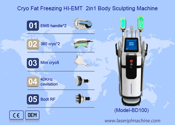 เครื่องกระชับสัดส่วน Cryolipolysis แม่เหล็กไฟฟ้า 40k เพิ่มกล้ามเนื้อได้รับแช่แข็ง