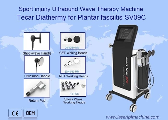80mm Handle รวม 6 Bar Shockwave Ultrasound Machine สำหรับ Plantar Slimming