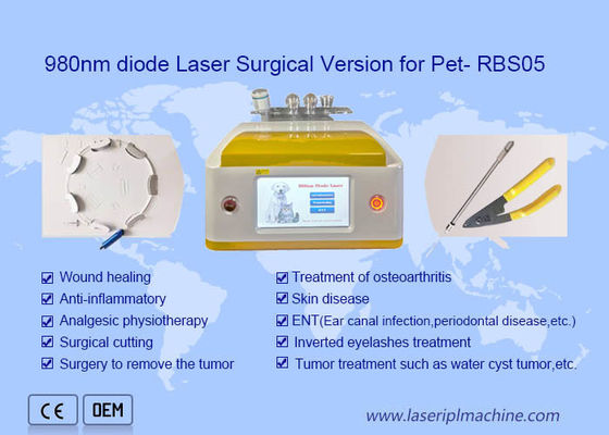 ราคาดี 980 Nm แบบพกพา Diode Laser Hair Removal รุ่นผ่าตัดสำหรับ Pet Beauty ออนไลน์