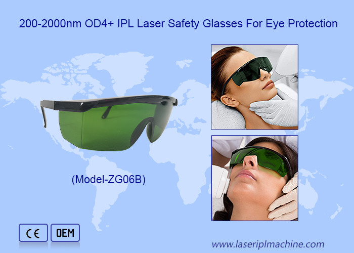แว่นตานิรภัยสำหรับเลเซอร์ IPL ป้องกันดวงตา OD3+ ขนาด 200-2000nm สำหรับการรักษาด้วยเลเซอร์กำจัดขน