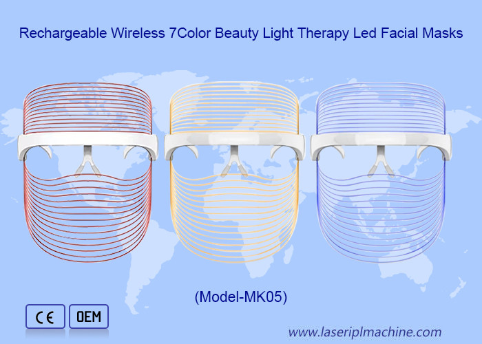 หน้ากากอนามัยแบบฟื้นฟูแบบไร้สาย 7Color Beauty Light Therapy Led