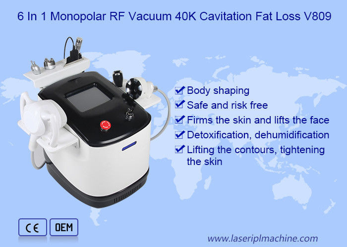6 ใน 1 มโนโปล่าร์ Vakuum เครื่อง Cavitation 40k สําหรับการสูญเสียน้ําหนักผิว tightening