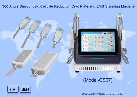 360 มุมรอบตัวลดเซลลูไลท์ Cryo Plate และ EMS เครื่องลดน้ําหนัก