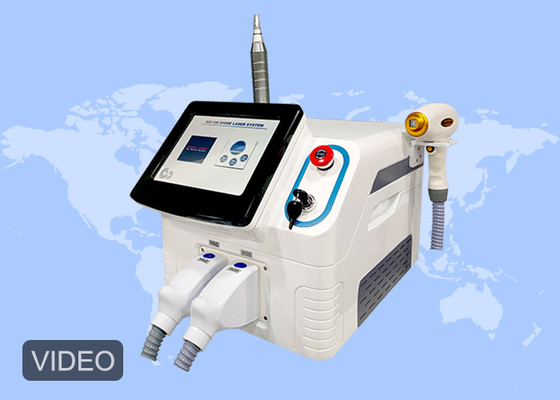 การกำจัดรอยสัก Nd Yag 808nm กำจัดขนด้วยเลเซอร์ไดโอดและ Pico Laser 2 In 1
